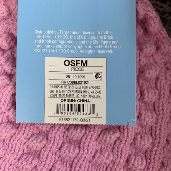 LEGO X Target Collection Adult Pink Minifigure Patch Beanie Hat OSFM One Size - Picture 4 of 7